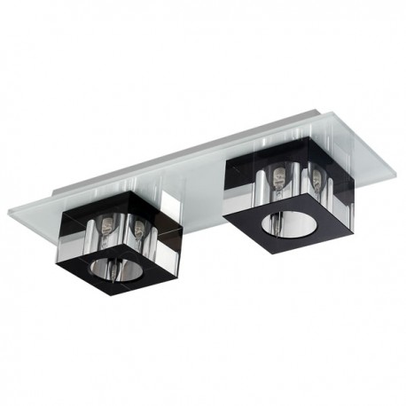 Plafón deo superficie (blanco negro). cristalrecord iluminación led. Plafon led superficie rectangular