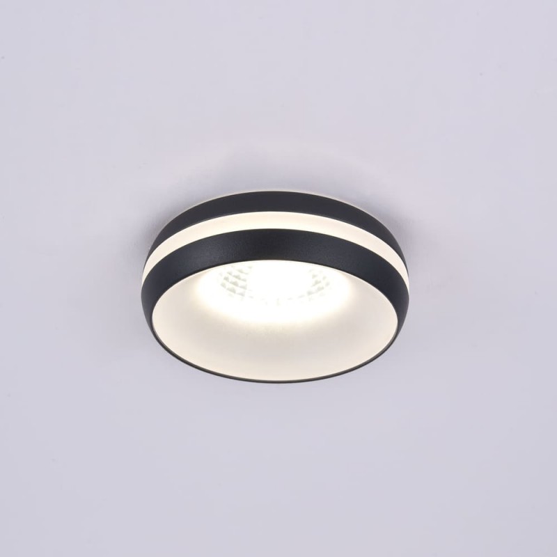 7W Eve Black Recessed LED Spotlight IP44
