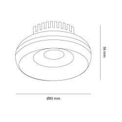 Cota del Foco LED empotrable 7W Eve negro IP44