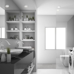 Ambiente de baño con Foco LED empotrable 7W Eve blanco IP44