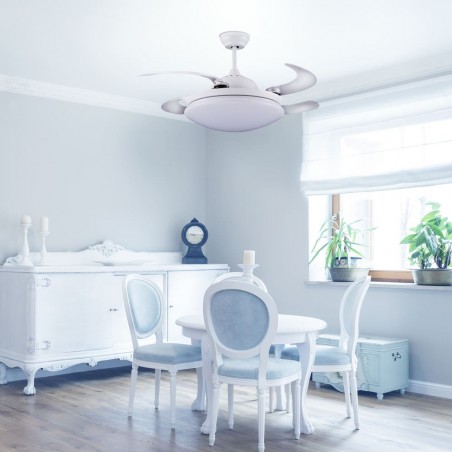 Ambiente de salón con Ventilador AC Klon blanco Led 36W 4000K