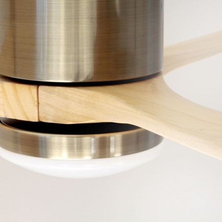 Yen DC LED Ceiling Fan 15W CCT Light Wood