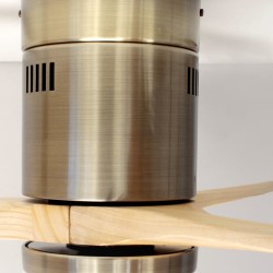 Detalle cuerpo Ventilador DC Yen madera clara Led 15W CCT