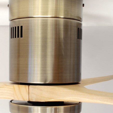 Detalle cuerpo Ventilador DC Yen madera clara Led 15W CCT