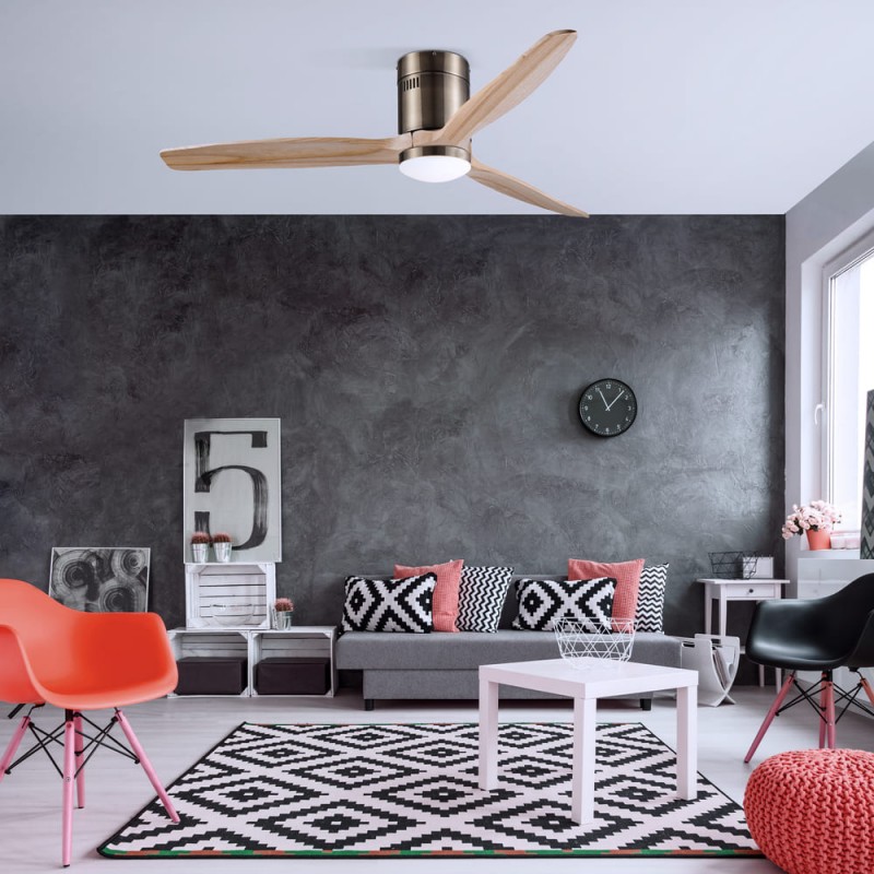 Ambiente Ventilador DC Yen madera clara Led 15W CCT