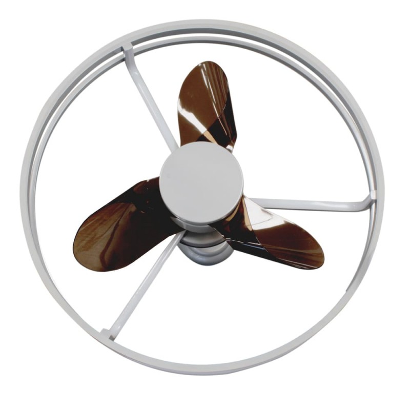 Ventilador DC Agra níquel LED 48W 4000K visto de planta