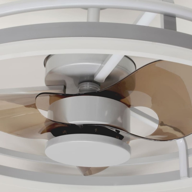 Detalle Ventilador DC Agra níquel LED 48W 4000K