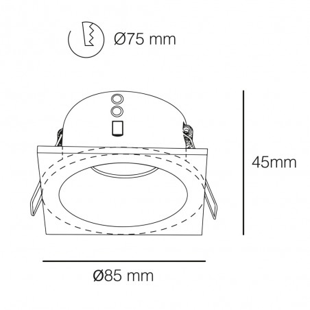 Spot Encastré Alhambra Fixe Rond Blanc IP65