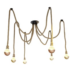 Winery 6-Light Rope Pendant Light