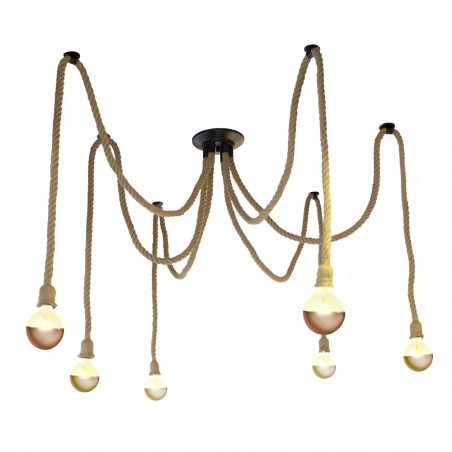 Winery 6-Light Rope Pendant Light