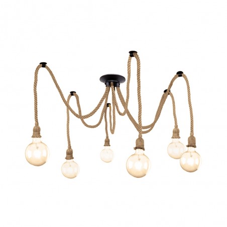 Winery 6-Light Rope Pendant Light