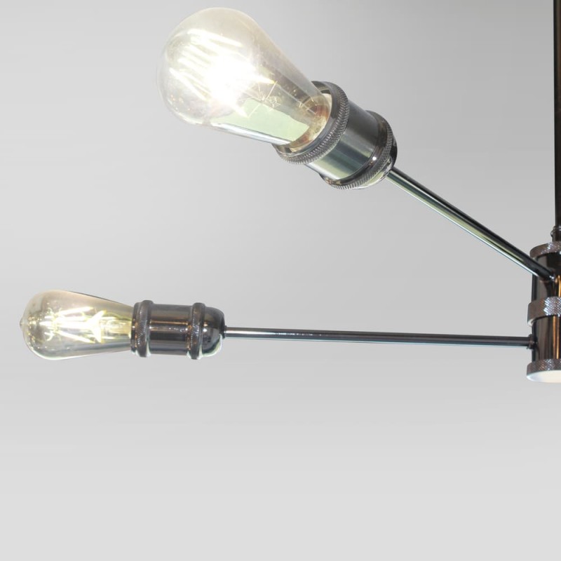 Detalle colgante horizon grafito 4 luces E27