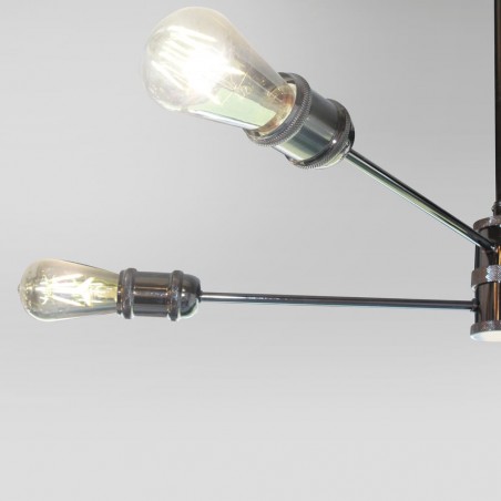 Detalle colgante horizon grafito 4 luces E27