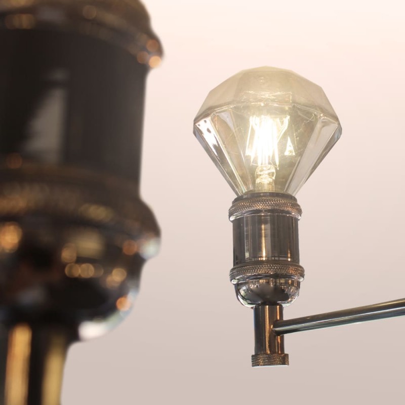 Detalle portalamparas miyako grafito 6 luces e27