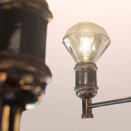 Detalle portalamparas miyako grafito 6 luces e27