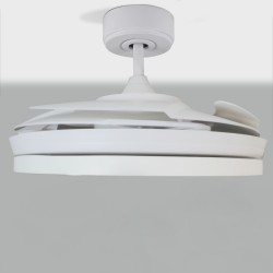 Ventilador DC Areca blanco Led 48W CCT visto de perfil