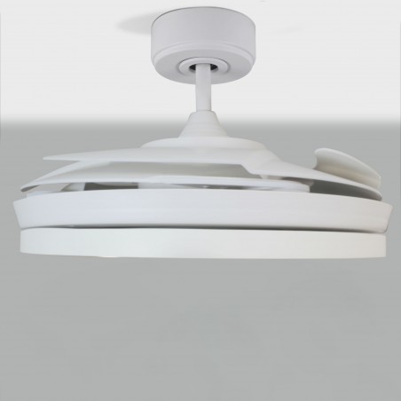 Ventilador DC Areca blanco Led 48W CCT visto de perfil