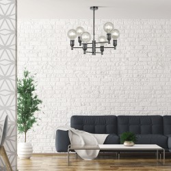 Salón con colgante vintage Miyako grafito 6 luces