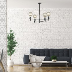 Salón con colgante Miyako grafito de 4 luces