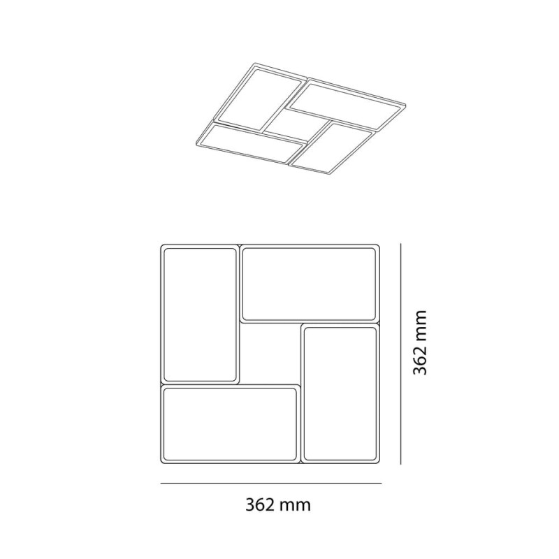Cotas PLAFON LED 60W, 3000K DIMMABLE NEW OR BLANCO