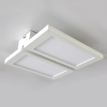 Plafón LED Or 2x18W instalado en techo blanco