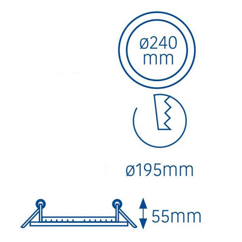 Spot Encastré LED "Soner" 20W 3CCT UGR19 Rond Blanc 24cm