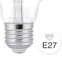 Detalle rosca de Bombilla LED G125 E27 6W 4000ºK transparente