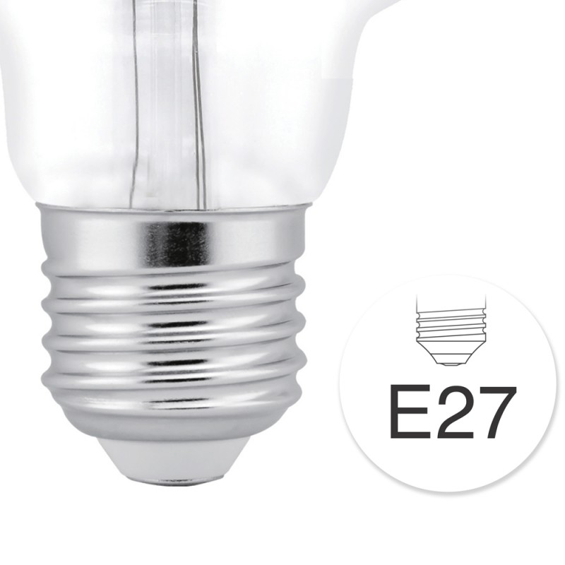 Detalle rosca de Bombilla LED G125 E27 6W 4000ºK transparente