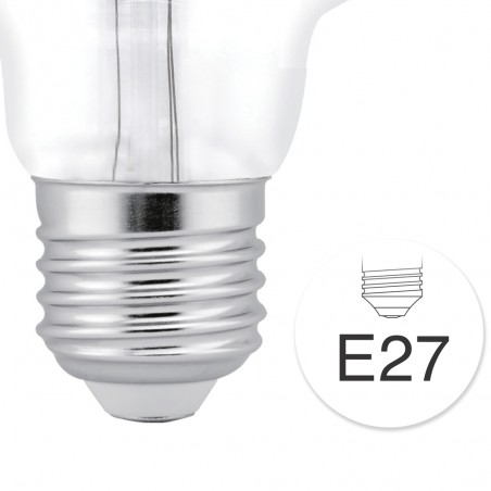 Detalle rosca de Bombilla LED G125 E27 6W 4000ºK transparente