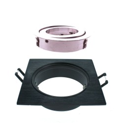 EMPOTRABLE HELIUM CUADRADO NEGRO y ACERO desmontado