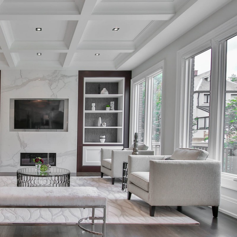 Salón de diseño con helium EMPOTRABLE HELIUM CUADRADO NEGRO y ACERO