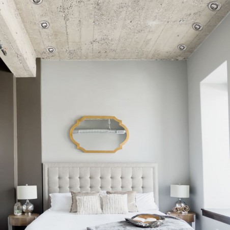 Dormitorio diseño acogedor con EMPOTRABLEs HELIUM REDONDO ALUMINIO