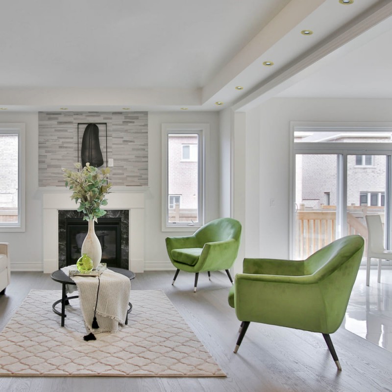 Sala de estar con empotrables basculantes Helium oro viejo