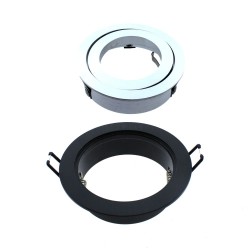 EMPOTRABLE HELIUM REDONDO NEGRO y cromo desmontado