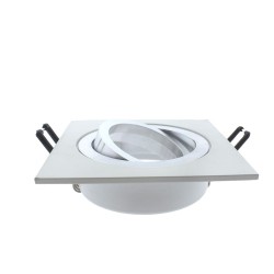 EMPOTRABLE HELIUM CUADRADO BLANCO/ALUMINIO visto de perfil