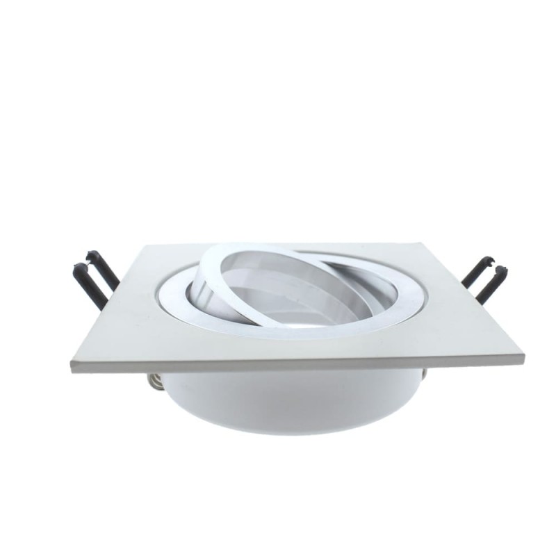 EMPOTRABLE HELIUM CUADRADO BLANCO/ALUMINIO visto de perfil