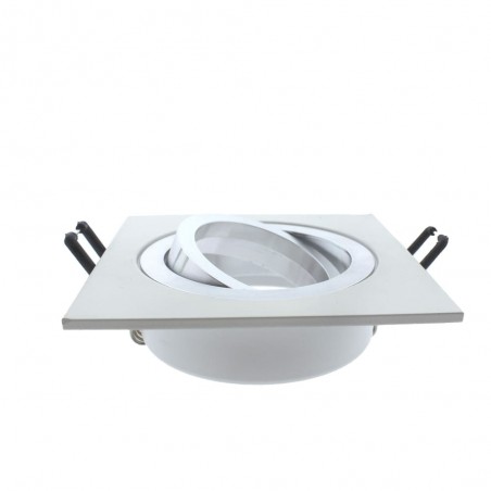 EMPOTRABLE HELIUM CUADRADO BLANCO/ALUMINIO visto de perfil