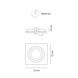 Cota EMPOTRABLE HELIUM CUADRADO BLANCO/ALUMINIO
