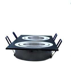 EMPOTRABLE HELIUM NEGRO Y ALUMINO (2 LUCES) de perfil