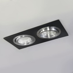 EMPOTRABLE HELIUM NEGRO Y ALUMINO (2 LUCES) instalado en techo