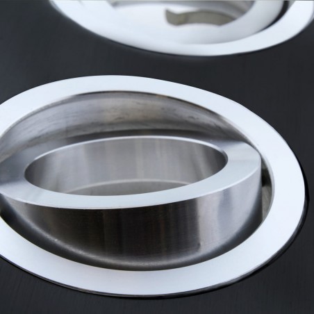 Detalle acabados EMPOTRABLE HELIUM NEGRO Y ALUMINO (2 LUCES)