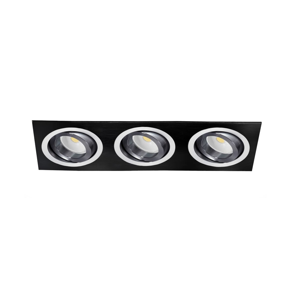 EMPOTRABLE HELIUM NEGRO Y ALUMINIO (3 LUCES) EMPOTRABLE HELIUM NEGRO Y ALUMINIO (3 LUCES)
