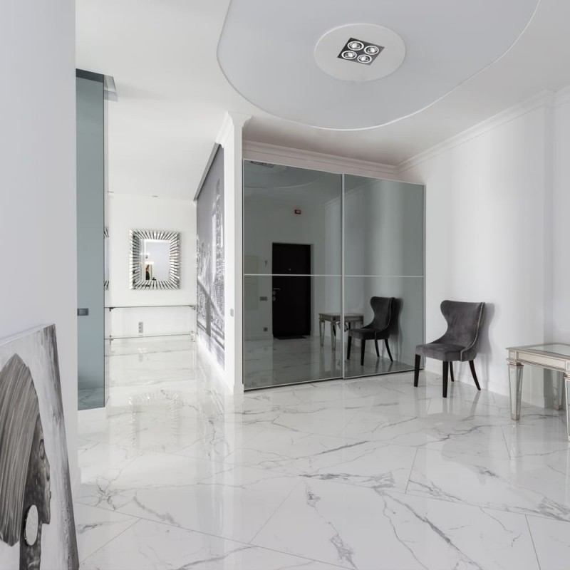 Recibidor de estilo moderno con empotrable EMPOTRABLE HELIUM NEGRO Y ALUMINIO (4 LUCES)