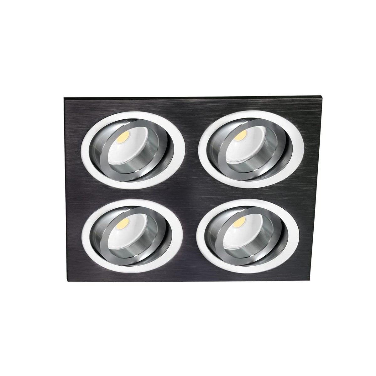 EMPOTRABLE HELIUM NEGRO Y ALUMINIO (4 LUCES) EMPOTRABLE HELIUM NEGRO Y ALUMINIO (4 LUCES)