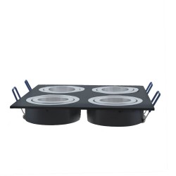 EMPOTRABLE HELIUM NEGRO Y ALUMINIO (4 LUCES) de perfil