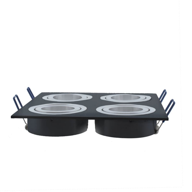 EMPOTRABLE HELIUM NEGRO Y ALUMINIO (4 LUCES) de perfil