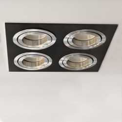 EMPOTRABLE HELIUM NEGRO Y ALUMINIO (4 LUCES) instalado en el techo