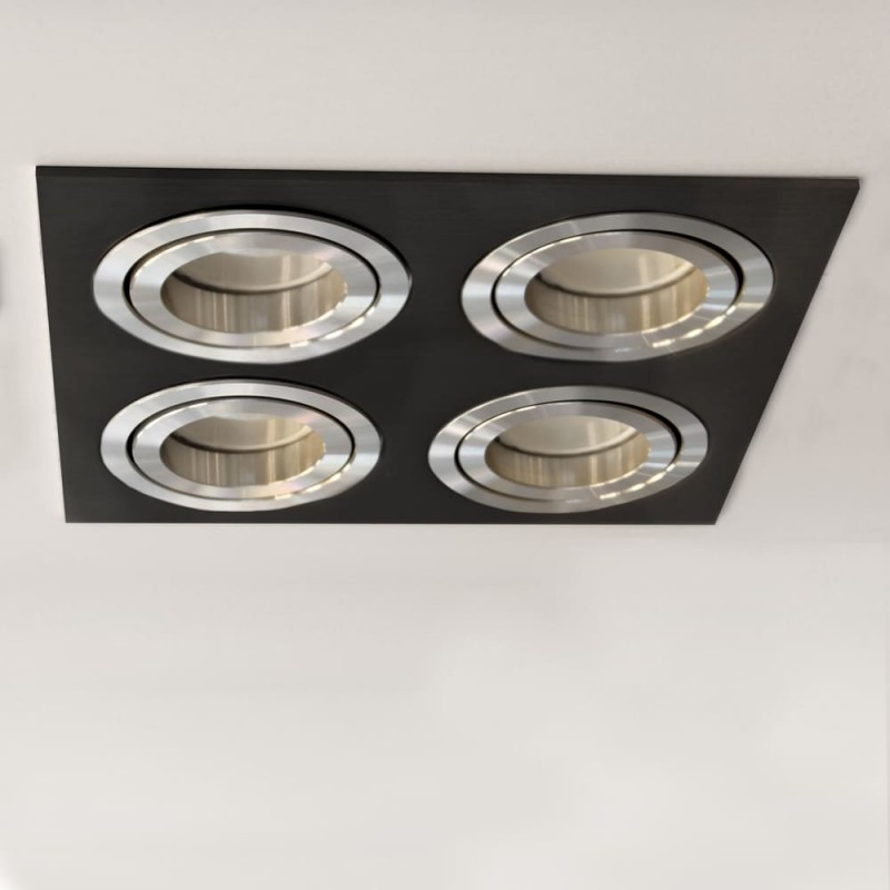 EMPOTRABLE HELIUM NEGRO Y ALUMINIO (4 LUCES) instalado en el techo