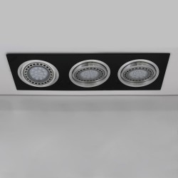 HELIUM QR111 NEGRO (3 LUCES) instalado en techo