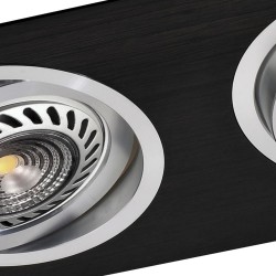 Detalle acabados HELIUM QR111 NEGRO (3 LUCES)